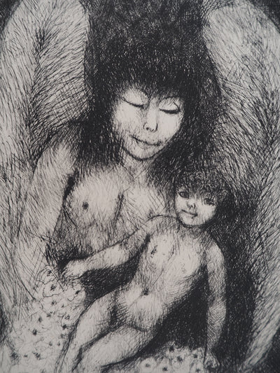 Edouard GOERG : Ange et l'enfant , Gravure originale (photo de détail 5) - Crédit photo : Galerie Art.Paris