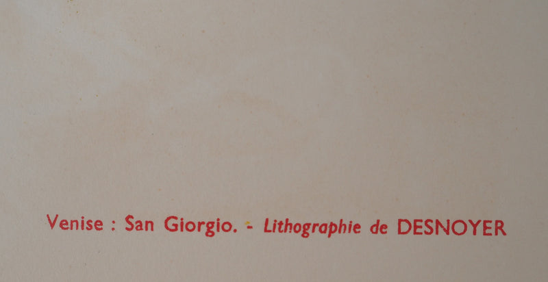 François DESNOYER : Venise, Vue sur le Campanile,, Lithographie originale (photo de détail 8) - Crédit photo : Galerie Art.Paris