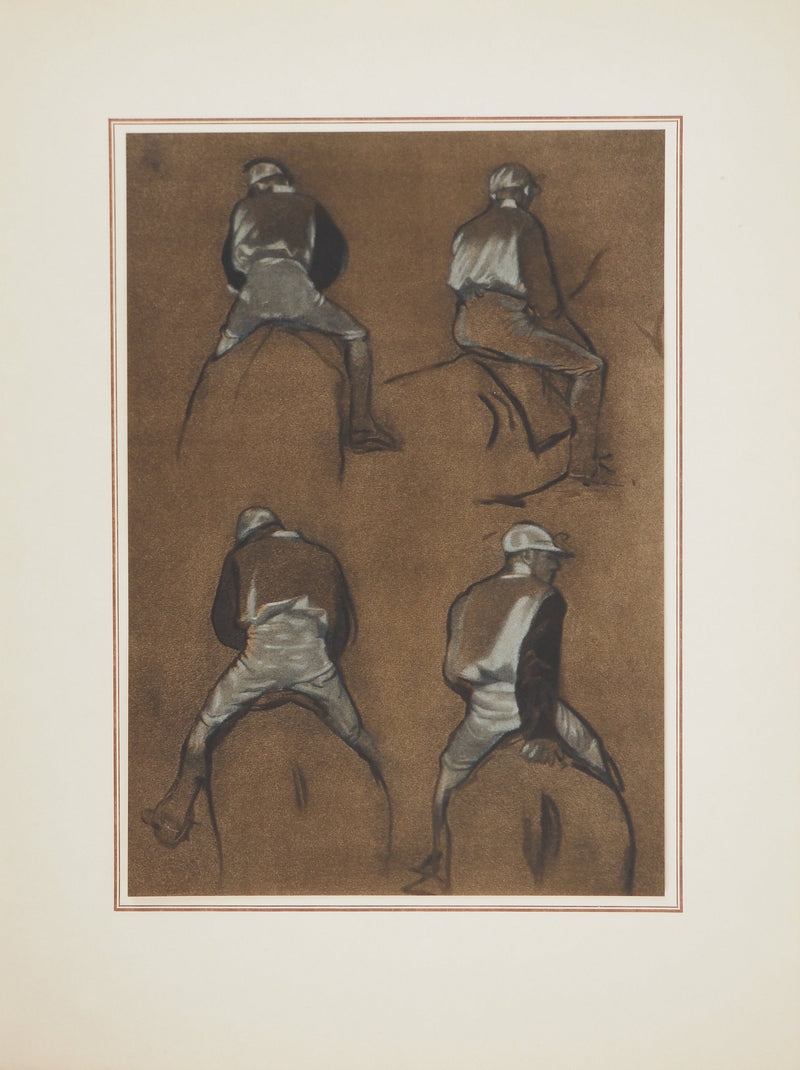 Edgar DEGAS : Les quatre jockeys, Lithographie et pochoir