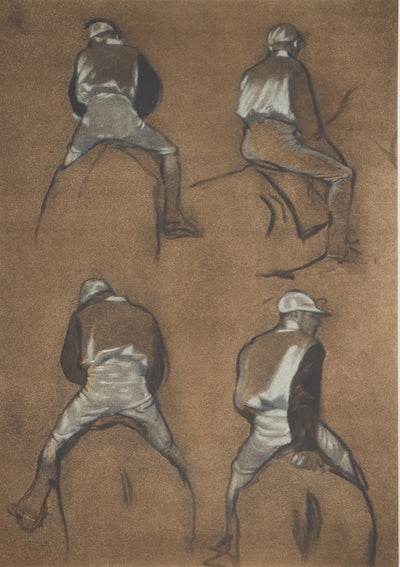 Edgar DEGAS : Les quatre jockeys, Lithographie et pochoir