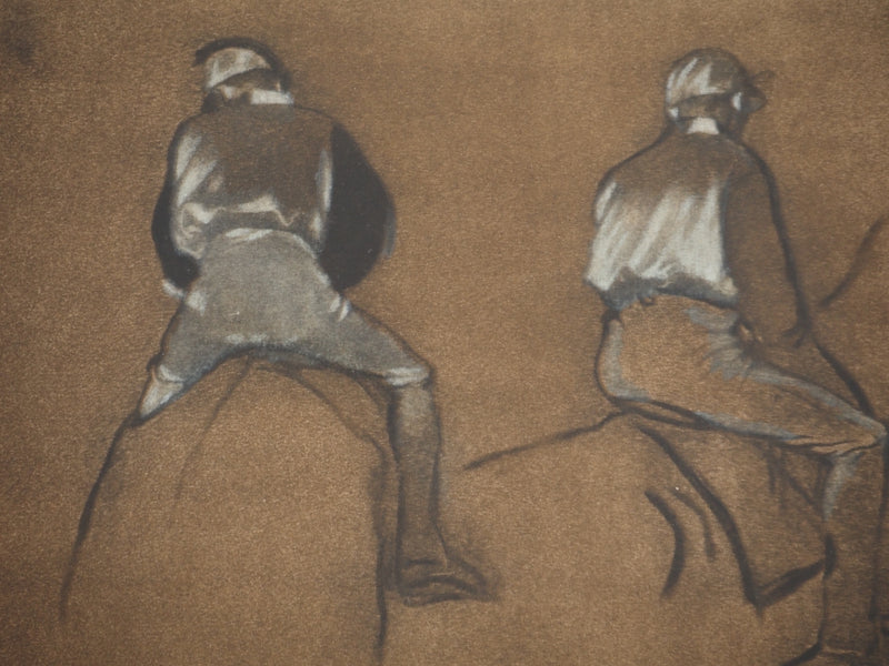 Edgar DEGAS : Les quatre jockeys, Lithographie et pochoir