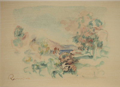 Pierre-Auguste RENOIR : Cagnes sur Mer : La mer au loin, Lithographie originale (vue générale) - Crédit photo : Galerie Art.Paris