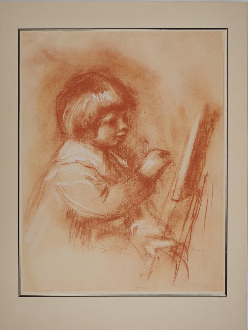 Pierre-Auguste RENOIR : Le jeune peintre, Lithographie originale (vue générale) - Crédit photo : Galerie Art.Paris