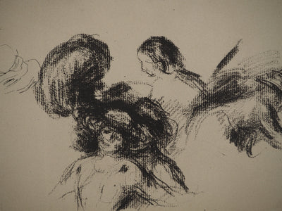 Pierre-Auguste RENOIR : Feuille d'études d'enfant, Lithographie originale (photo de détail 3) - Crédit photo : Galerie Art.Paris