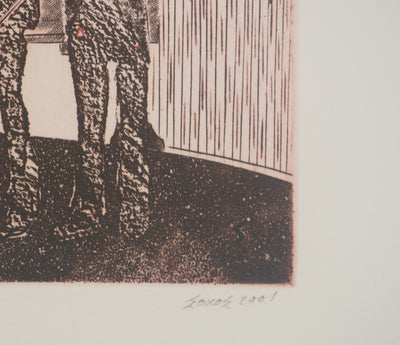 Simon-Nicolas SOCHOS : Les musiciens du Luxembourg, Gravure originale signée