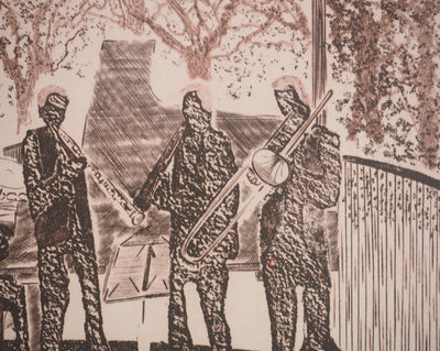 Simon-Nicolas SOCHOS : Les musiciens du Luxembourg, Gravure originale signée