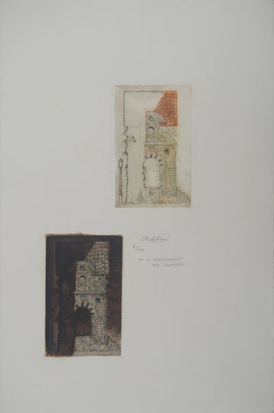 Christian ROBILLIARD : De la Méditerranée aux Flandres, Gravure originale signée