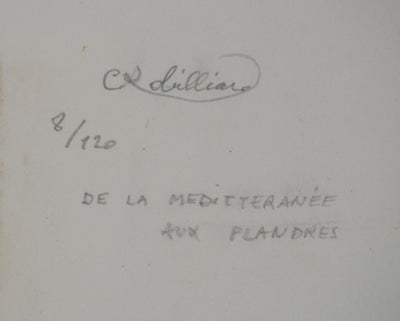 Christian ROBILLIARD : De la Méditerranée aux Flandres, Gravure originale signée