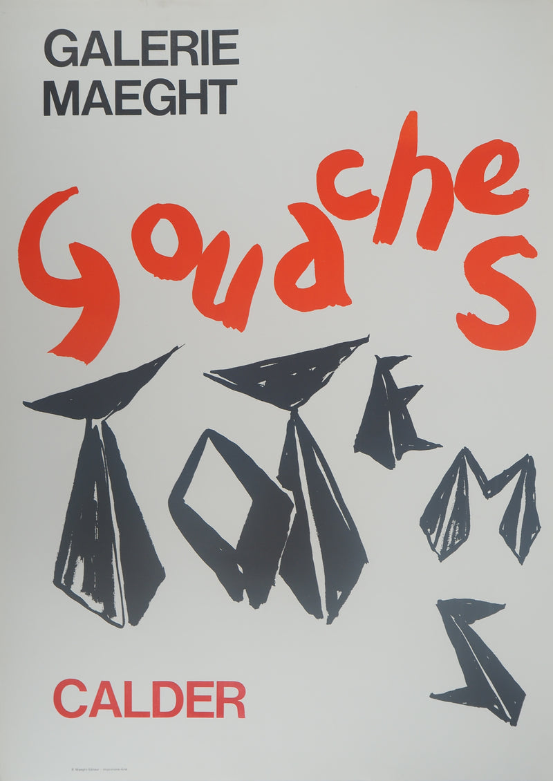 Alexander CALDER : Gouaches, Affiche en lithographie originale