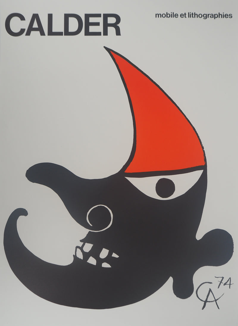 Alexander CALDER : Lune, Affiche en lithographie originale signée
