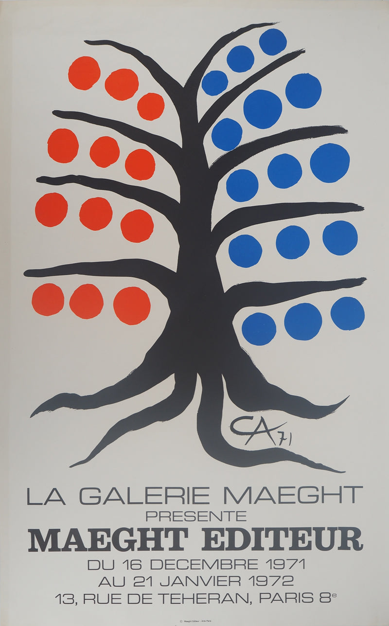 Alexander CALDER : Arbre heureux, Affiche en lithographie originale signée
