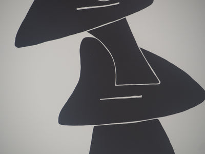 Alexander CALDER : Stabile noir et soleil rouge, Affiche en lithographie originale