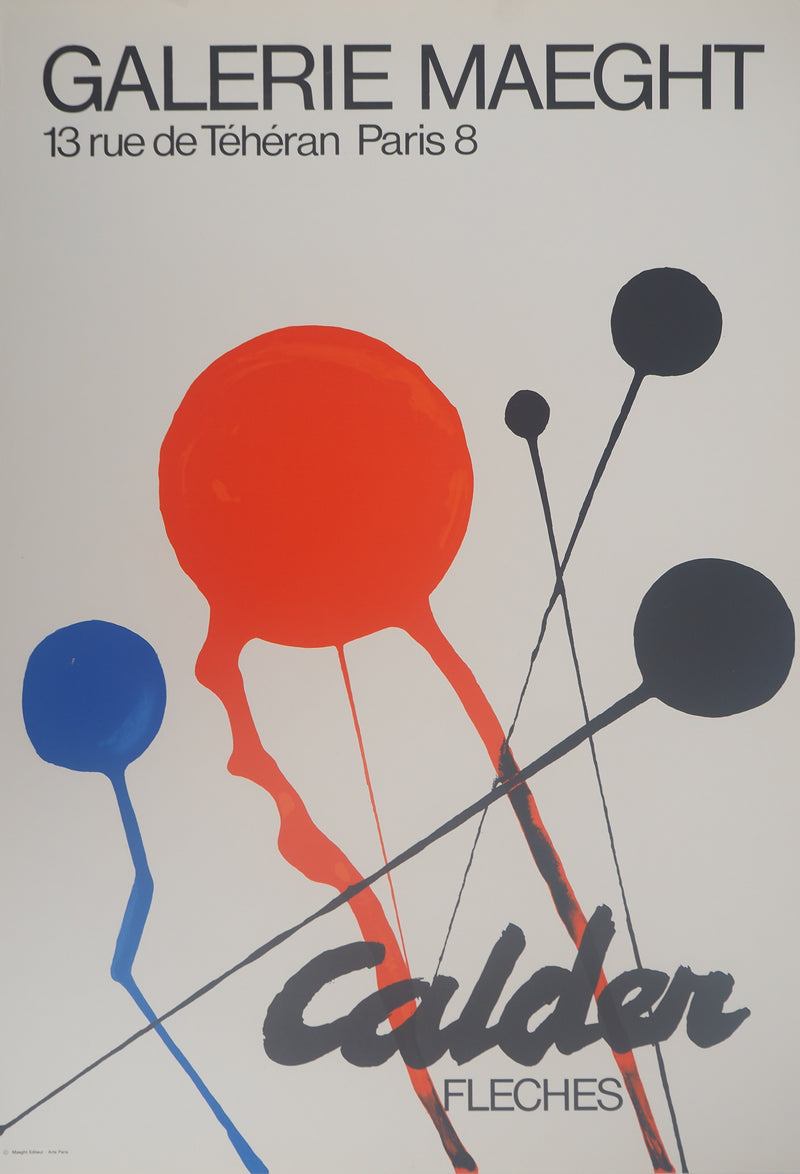Alexander CALDER : Flèches, Affiche en lithographie originale signée
