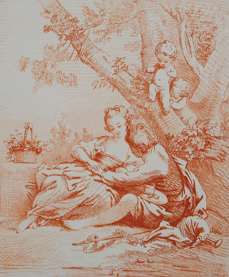 François BOUCHER : Déjeuner champêtre, Gravure