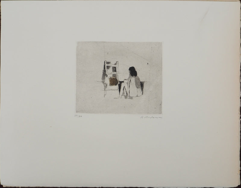 Annapia ANTONINI: The living room furniture, Original signed engraving
