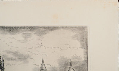 Albert DECARIS : Vue sur Montmartre, Gravure originale signée