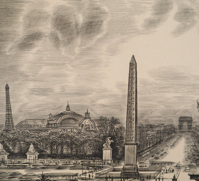 Albert DECARIS : Vue sur Paris, Gravure originale signée