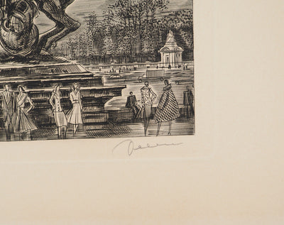 Albert DECARIS : Vue sur Paris, Gravure originale signée