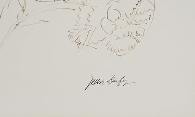 Jean DUFY : Bouquet de roses, Dessin original signé