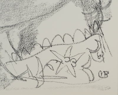 Maurice BARRAUD : Profil de jeune fille, Lithographie originale signée