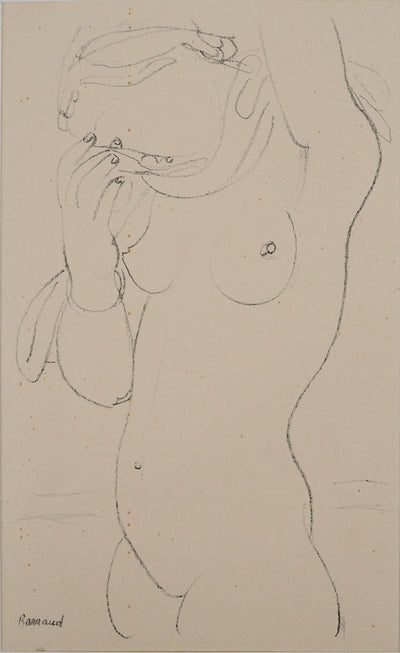 Maurice BARRAUD: Schauspielerin, an die Theke gelehnt, Original signierte Lithographie