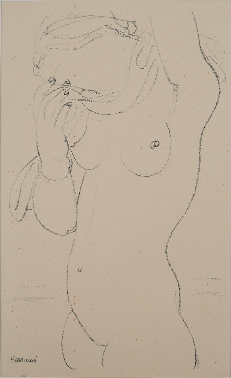 Maurice BARRAUD: Schauspielerin, an die Theke gelehnt, Original signierte Lithographie