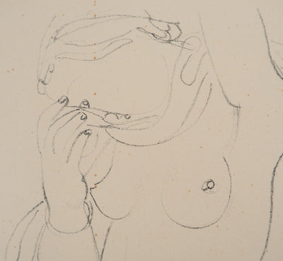 Maurice BARRAUD: Schauspielerin, an die Theke gelehnt, Original signierte Lithographie