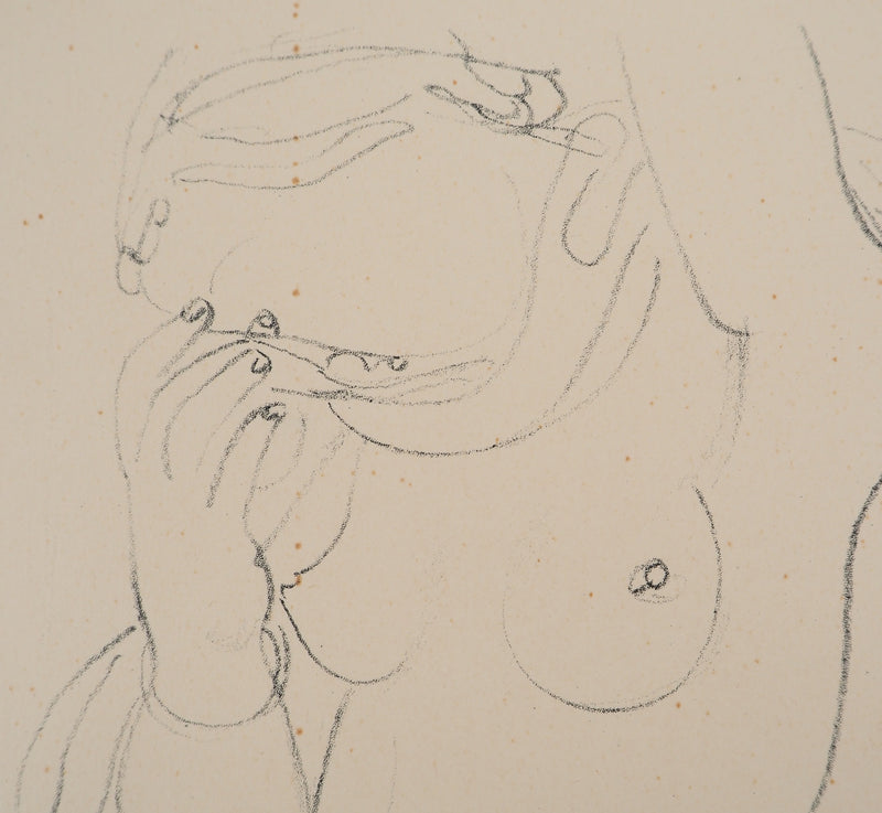 Maurice BARRAUD: Schauspielerin, an die Theke gelehnt, Original signierte Lithographie