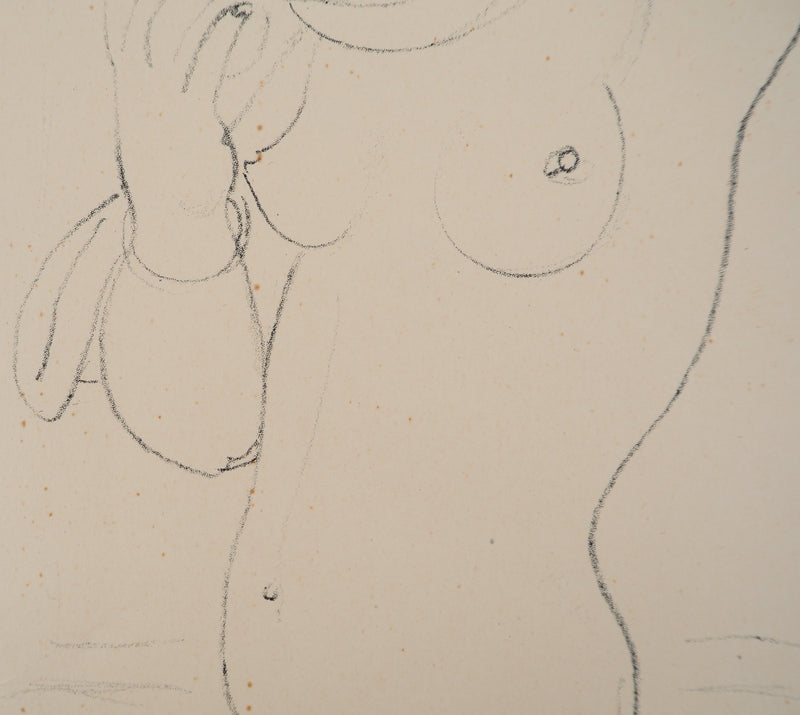Maurice BARRAUD: Schauspielerin, an die Theke gelehnt, Original signierte Lithographie