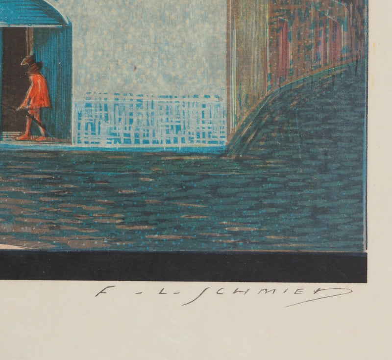 François-Louis SCHMIED : Maison blanche, Bois gravé original signé