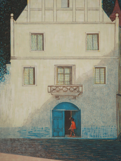 François-Louis SCHMIED : Maison blanche, Bois gravé original signé