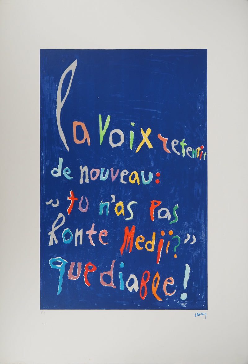 André LANSKOY : La voix retentit de nouveau, Lithographie originale signée