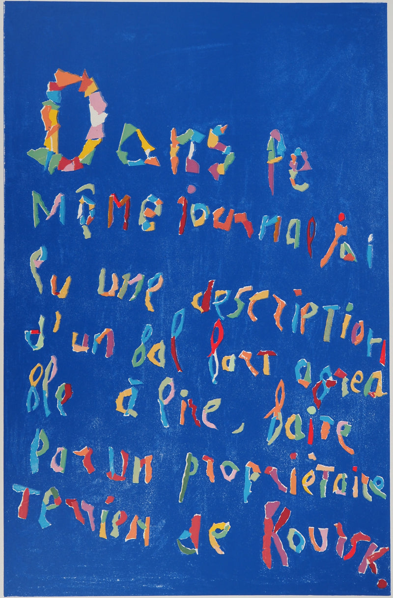 André LANSKOY : Dans le journal, Lithographie originale signée