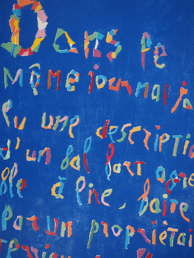 André LANSKOY : Dans le journal, Lithographie originale signée