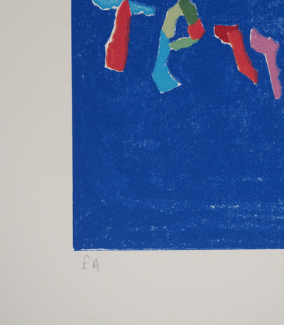 André LANSKOY : Dans le journal, Lithographie originale signée
