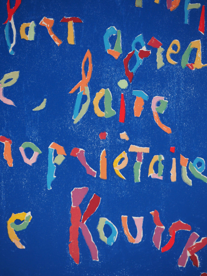 André LANSKOY : Dans le journal, Lithographie originale signée