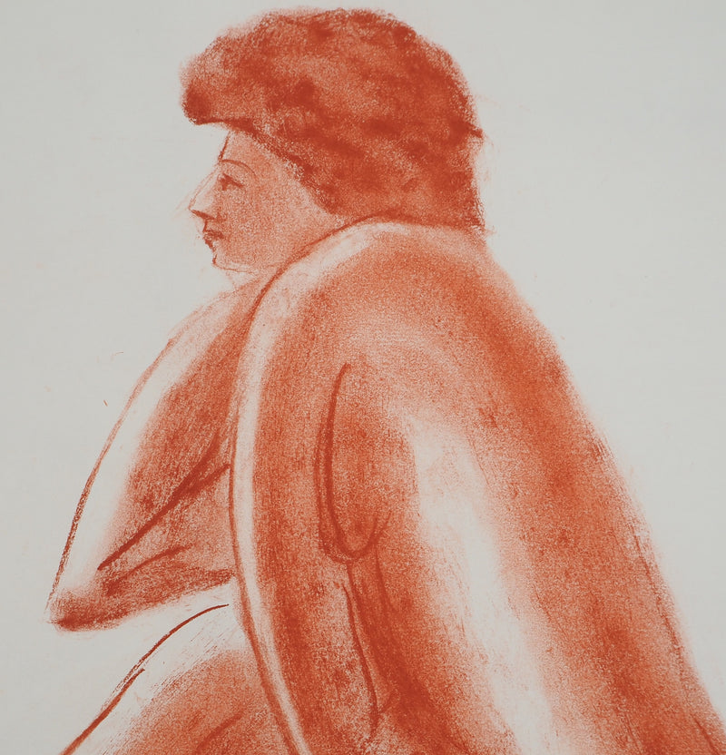 Mercédès GUINGOT : Nu prenant la pose, Dessin original signé