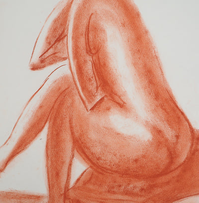 Mercédès GUINGOT : Nu prenant la pose, Dessin original signé