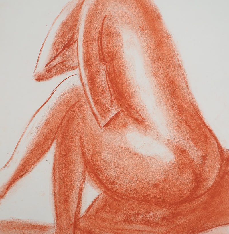 Mercédès GUINGOT : Nu prenant la pose, Dessin original signé