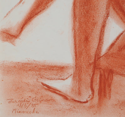 Mercédès GUINGOT : Nu prenant la pose, Dessin original signé