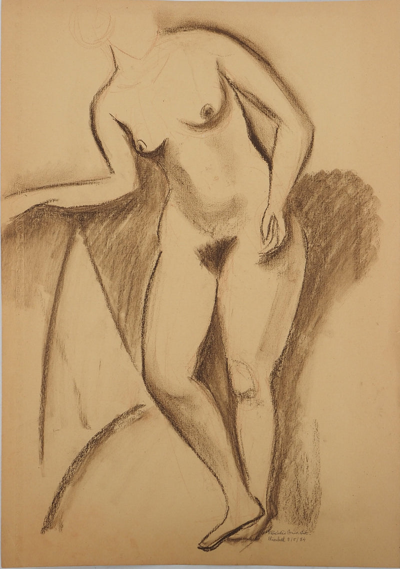 Mercédès GUINGOT : Nu féminin, Dessin original signé