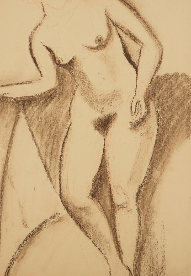 Mercédès GUINGOT : Nu féminin, Dessin original signé