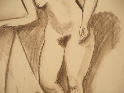 Mercédès GUINGOT : Nu féminin, Dessin original signé