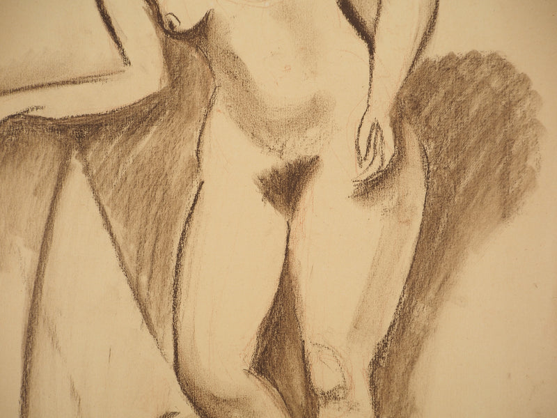 Mercédès GUINGOT : Nu féminin, Dessin original signé