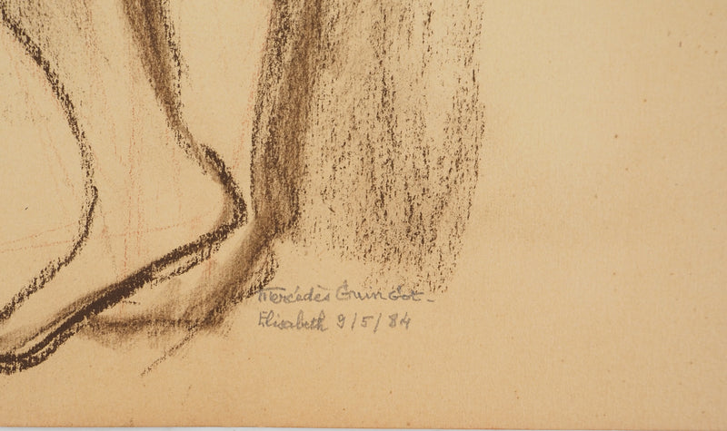 Mercédès GUINGOT : Nu féminin, Dessin original signé