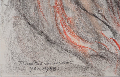 Mercédès GUINGOT : Femme au rouge à lèvre rouge, Dessin original signé
