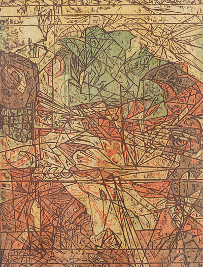 Rodrigo BARRIENTOS : Composition abstraite, Gravure originale signée