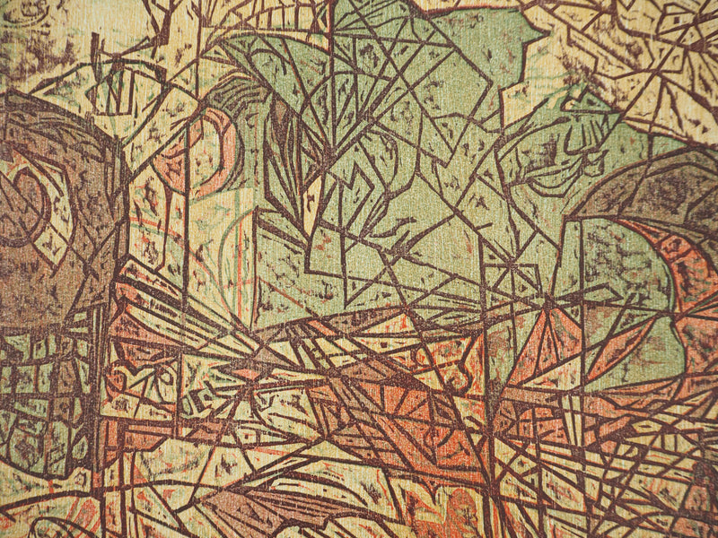 Rodrigo BARRIENTOS : Composition abstraite, Gravure originale signée