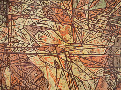 Rodrigo BARRIENTOS : Composition abstraite, Gravure originale signée