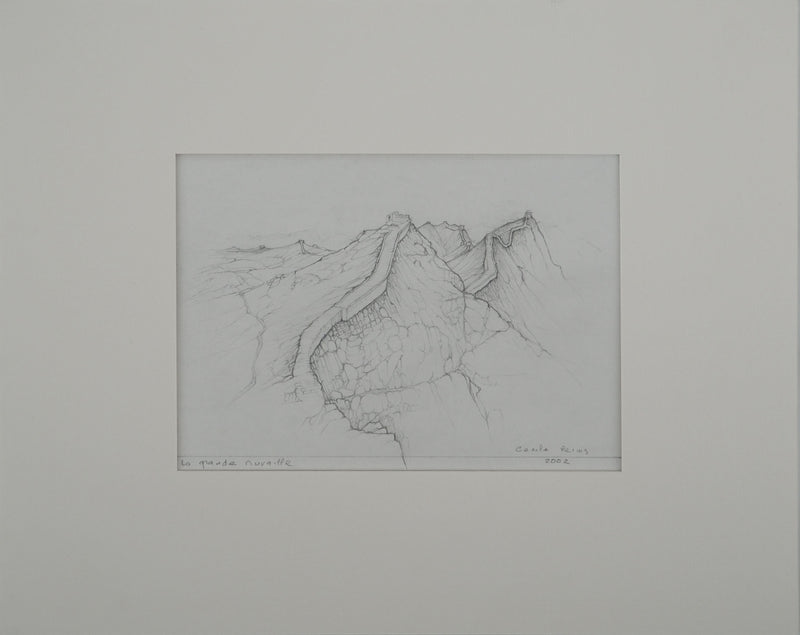 Cécile REIMS : La grande muraille, Dessin original signé